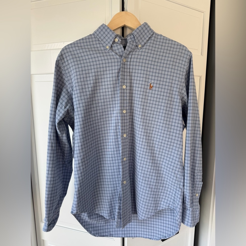 Ralph Lauren Blue Checkered Button-Down Shirt